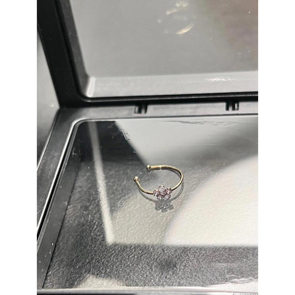 Faux Nose Ring, Crystal & Gold Floral Nose Hoop, Helix Tragus Faux Ring *NEW* - Picture 4 of 8